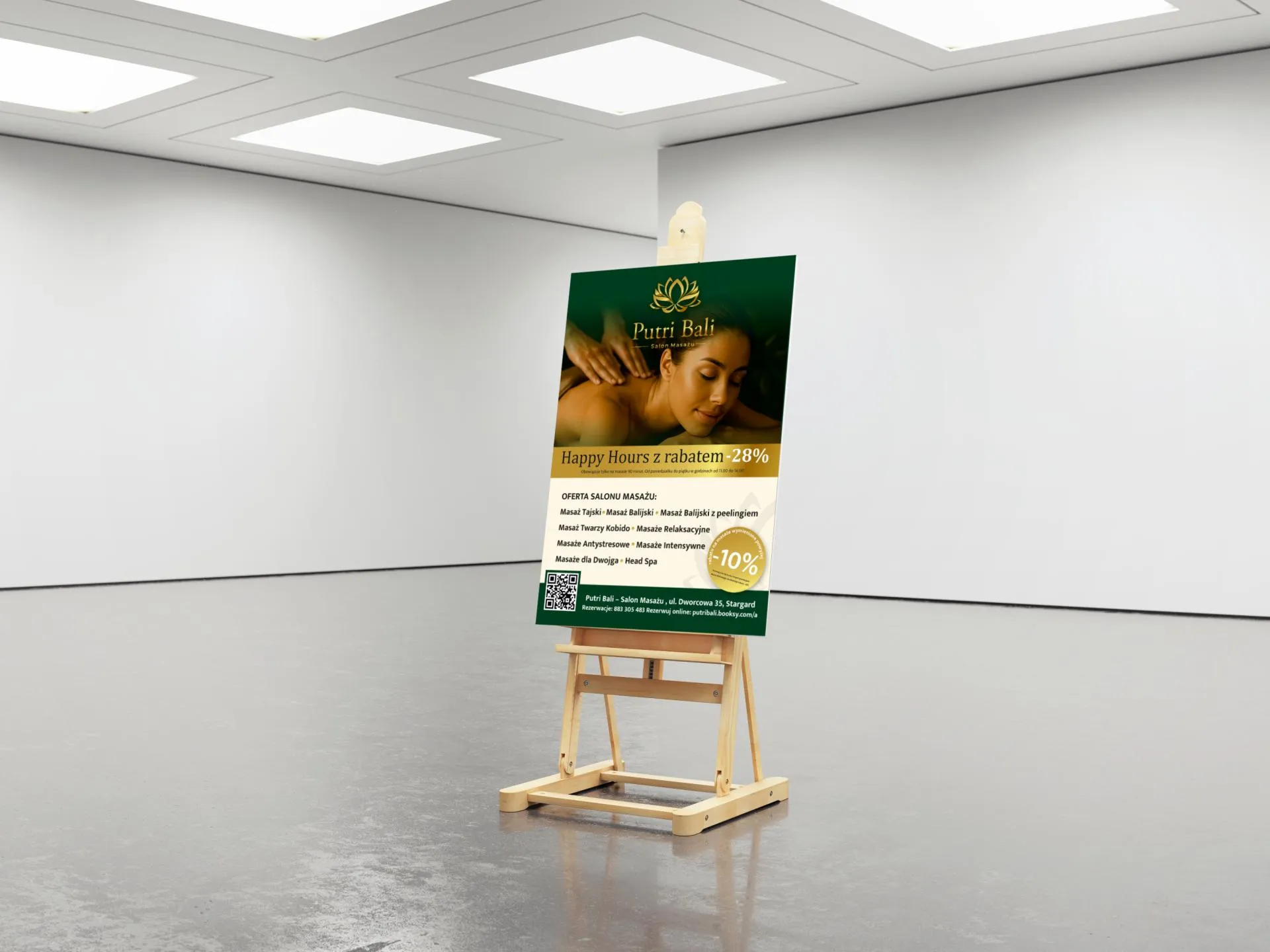 Wykonanie plakat&oacute;w A1 Happy Hours dla Putri Bali