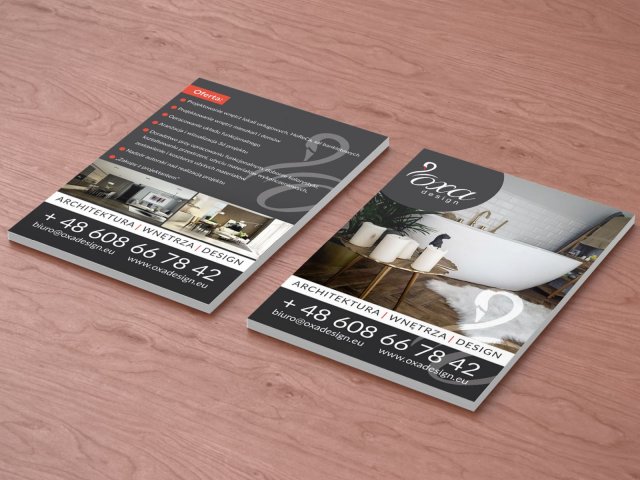 Wykonanie ulotek dla Oxa Design