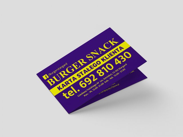 Karta stałego klienta dla Burger Snack