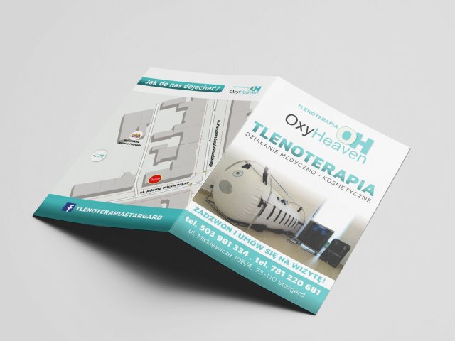 Ulotki informacyjne składane dla OxyHeaven