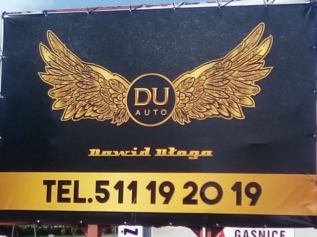 Duży baner reklamowy dla DU AUTO
