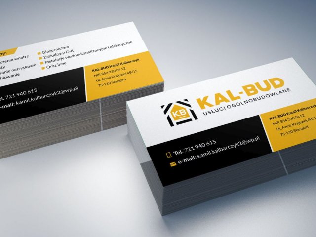 Wykonanie wizytówek dla firmy Kal-Bud