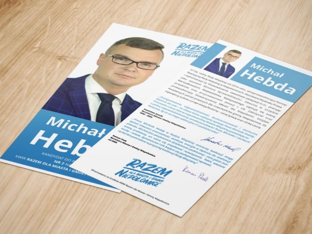 Projekt ulotki wyborczej dla Michała Hebdy