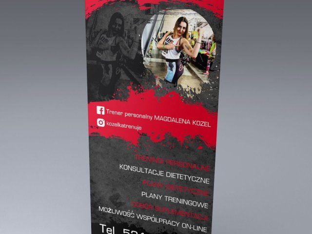 Rollup wraz z projektem dla trenera personalnego Magdaleny Kozel