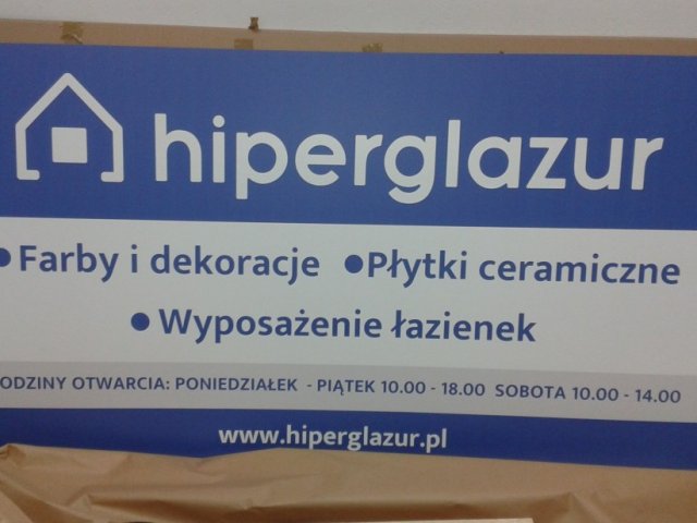 Wykonanie tablicy reklamowej dla Hiperglazur