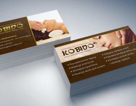 Wizytówki dla gabinetu masażu Kobido