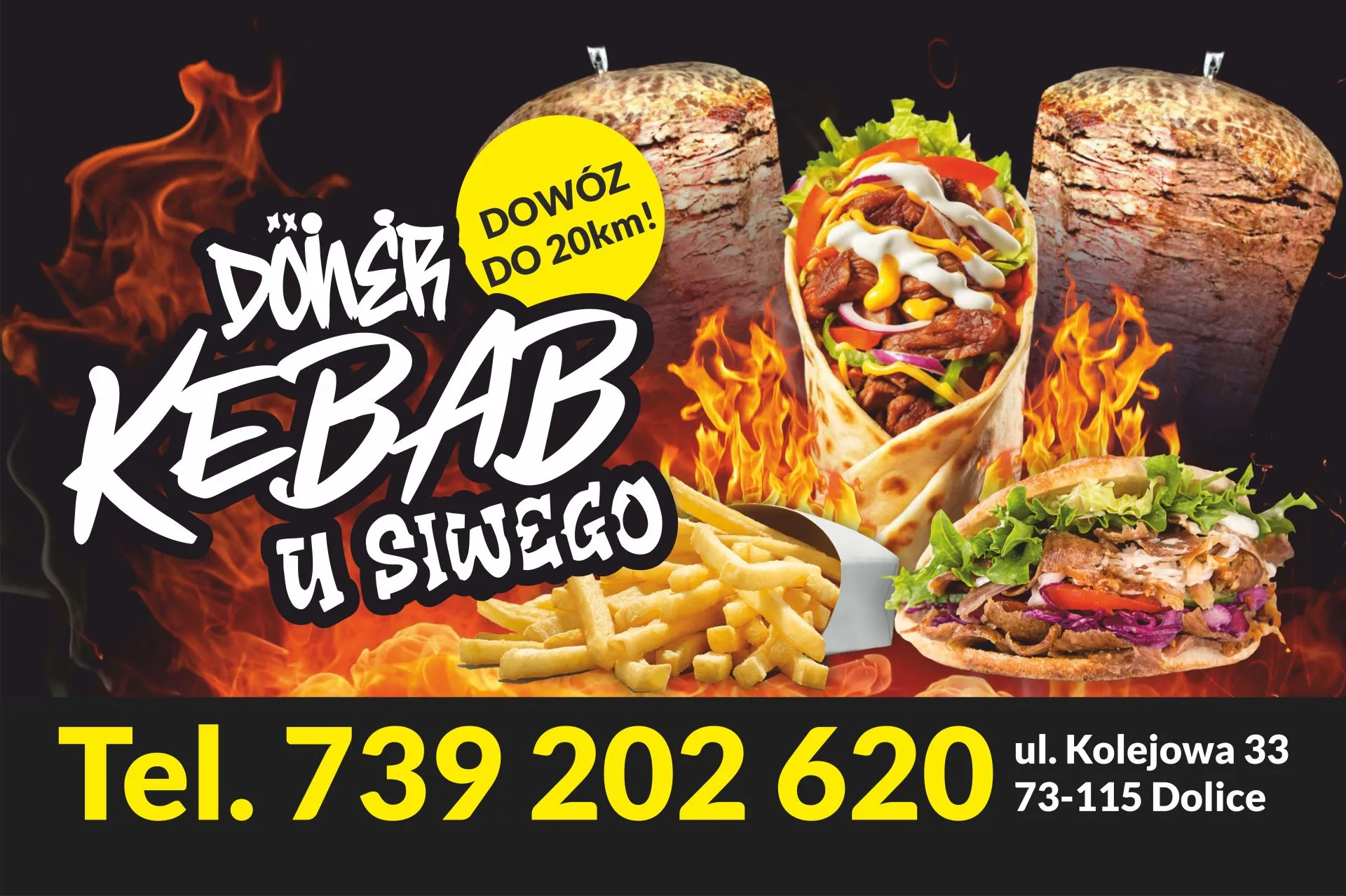 Ulotki banery dla firmy Kebab u Siwego