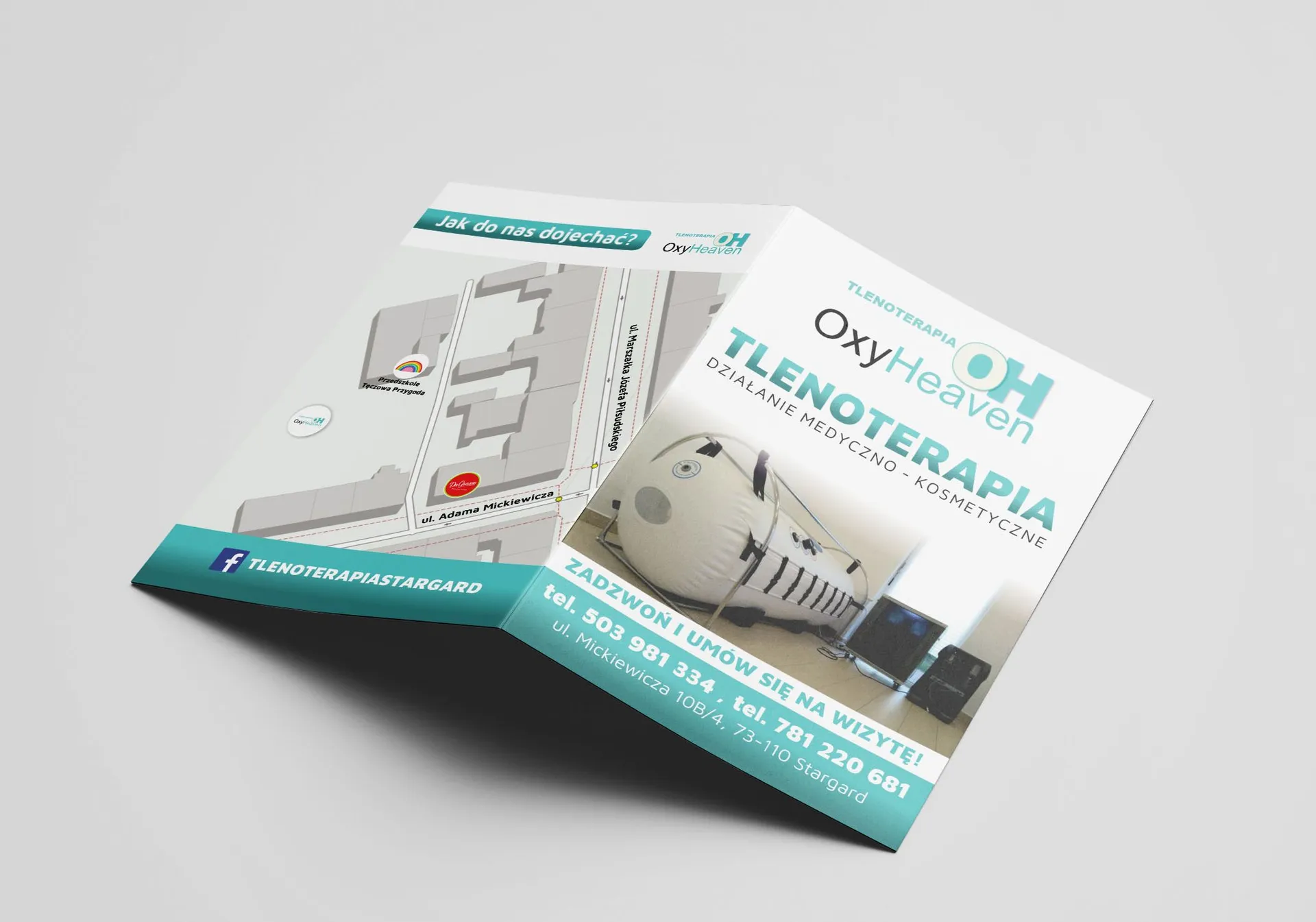 Ulotki informacyjne składane dla OxyHeaven