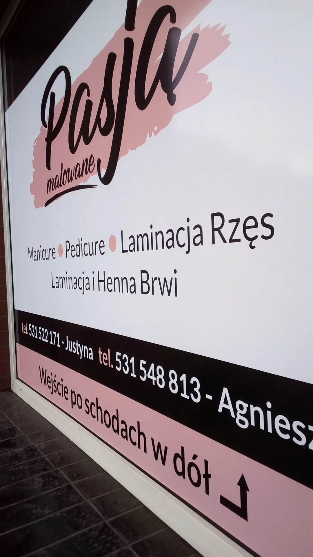 Oklejenie witryny dla Pasją Malowane