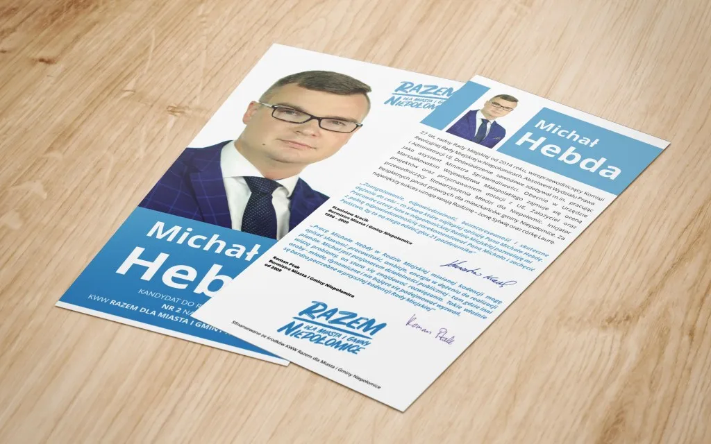 Projekt ulotki wyborczej dla Michała Hebdy