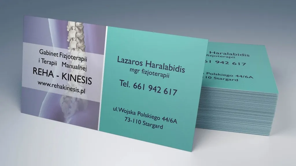Wizytówki dla Gabinetu fizjoterapii Reha – Kinesis !!!