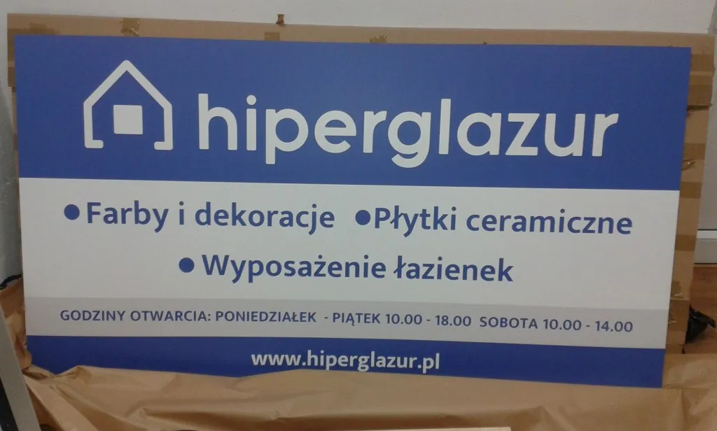Wykonanie tablicy reklamowej dla Hiperglazur