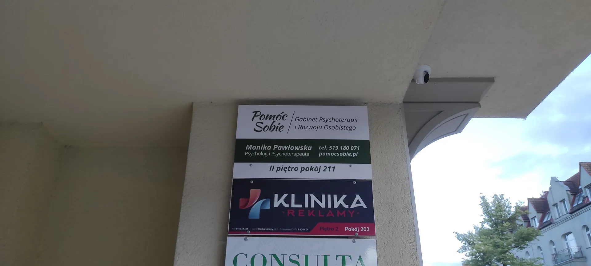 tabliczki reklamowe dla Gabinetu Psychoterapii Pomóc Sobie
